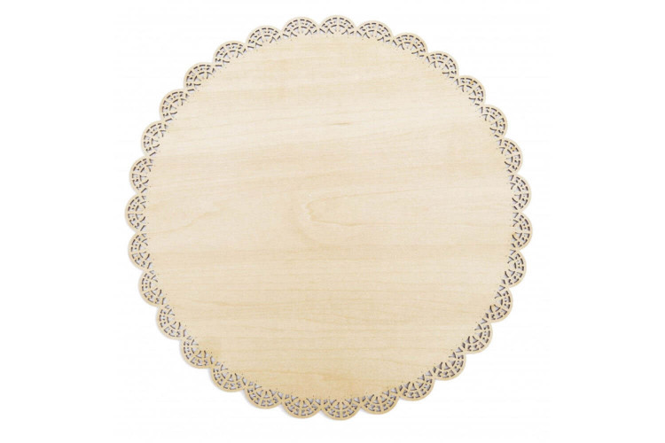 Plat à gâteau rond dentelé Scrapcooking en bois - 29cm