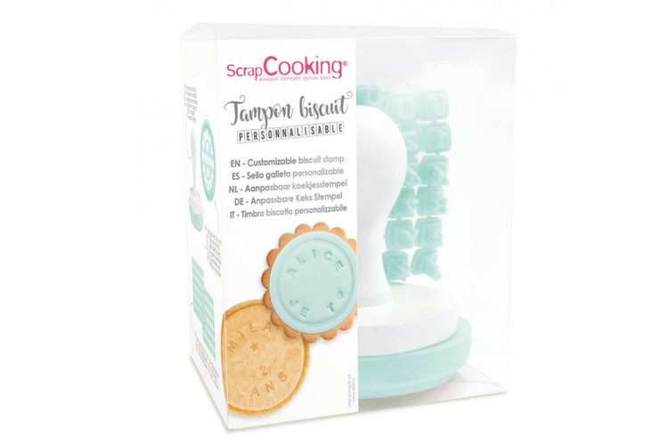 Tampon silicone Scrapcooking spécial messages personnalisables sur biscuits