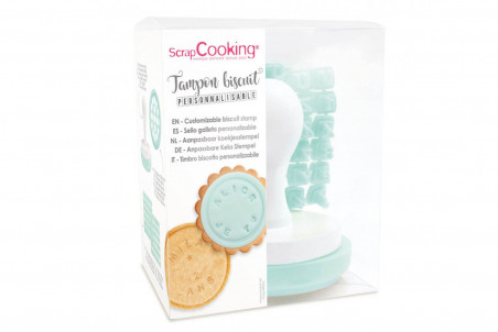 Tampon silicone Scrapcooking spécial messages personnalisables sur biscuits