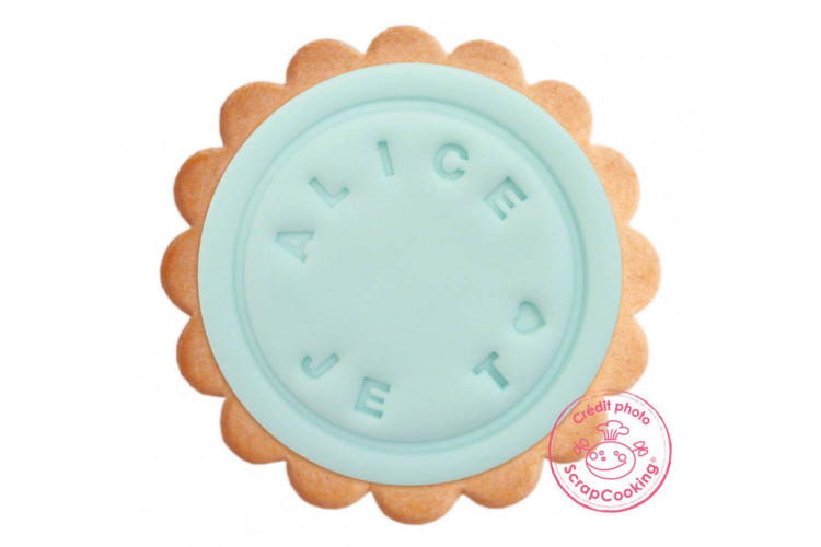 Tampon silicone Scrapcooking spécial messages personnalisables sur biscuits