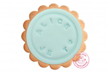 Tampon silicone Scrapcooking spécial messages personnalisables sur biscuits