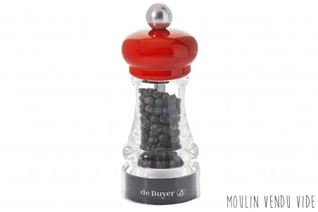 Moulin à épices De Buyer Hip Hop laqué rouge mécanisme céramique - 11cm