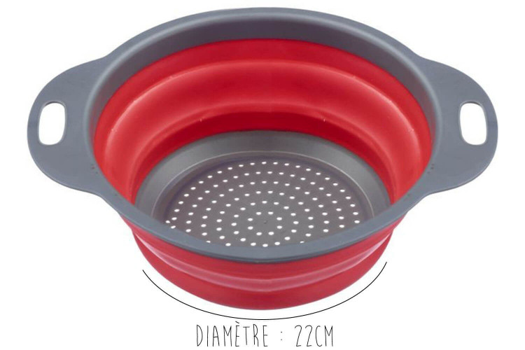 Passoire pliable Westmark rouge et grise - Ø22cm