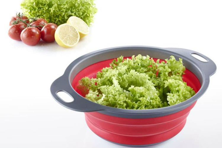 Passoire pliable Westmark rouge et grise - Ø22cm