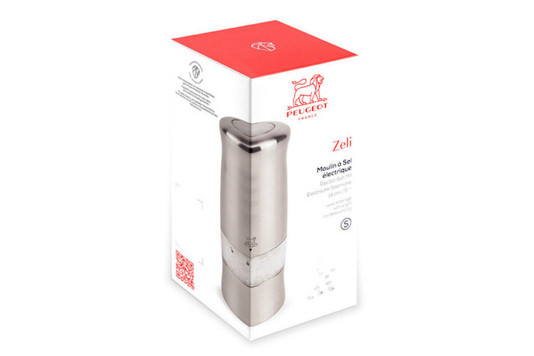 Moulin à sel électrique Peugeot Zeli en ABS léger + éclairage - 14cm
