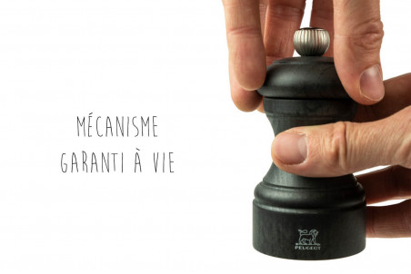 Moulin à sel manuel Peugeot Bistro Graphite en bois gris anthracite - 10cm
