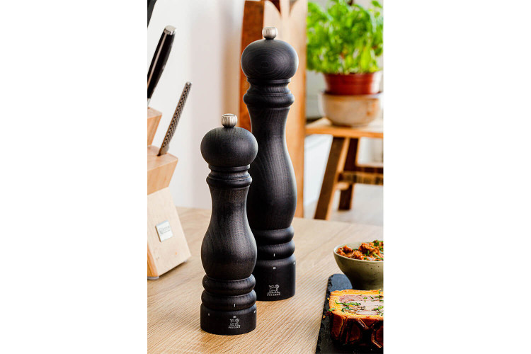 Moulin à sel manuel Peugeot Bistro Graphite en bois gris anthracite - 10cm