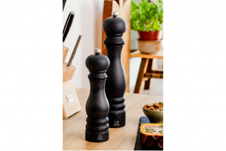Moulin à sel manuel Peugeot Bistro Graphite en bois gris anthracite - 10cm