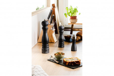 Moulin à sel manuel Peugeot Bistro Graphite en bois gris anthracite - 10cm