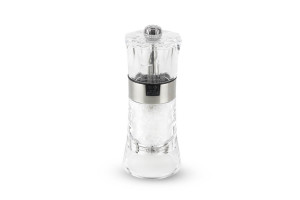 Moulin à sel manuel Peugeot Oslo réglable tout en acrylique et inox - 14cm