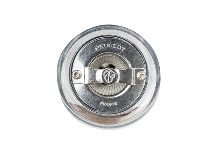 Moulin à sel manuel Peugeot Oslo réglable tout en acrylique et inox - 14cm