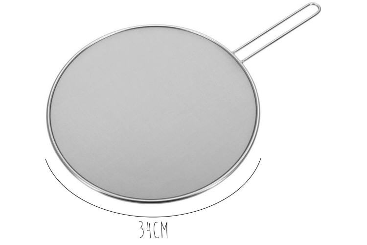 Couvercle anti-projection acier inox 18/10 avec poignée - diamètre 34cm