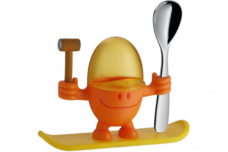 Coquetier enfant WMF McEgg orange avec cuillère et marteau