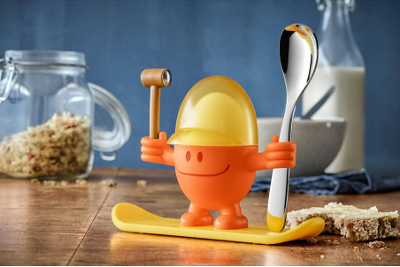 Coquetier enfant WMF McEgg orange avec cuillère et marteau