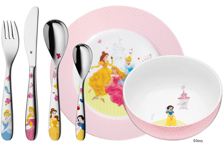 Couverts pour enfants WMF Disney Princesses inox 18/10 - bol et assiette en porcelaine