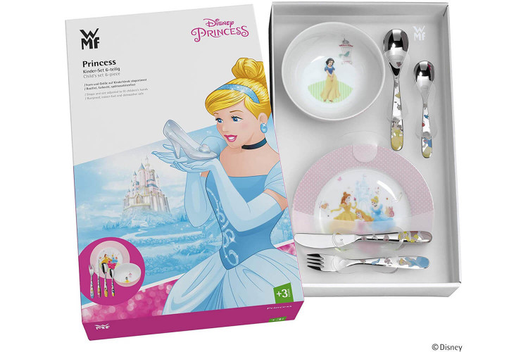 Couverts pour enfants WMF Disney Princesses inox 18/10 - bol et assiette en porcelaine