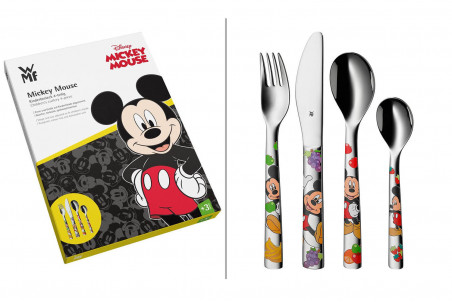Coffret 4 couverts enfants WMF Mickey Mouse en acier inox 18/10 Cromargan