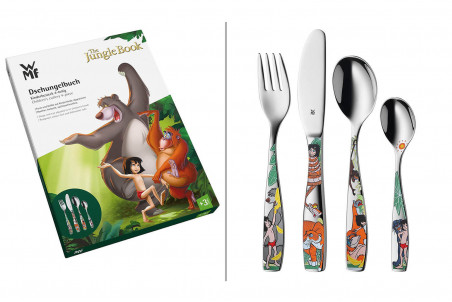 Coffret 4 couverts enfants WMF Le Livre de la Jungle en acier inox 18/10 Cromargan