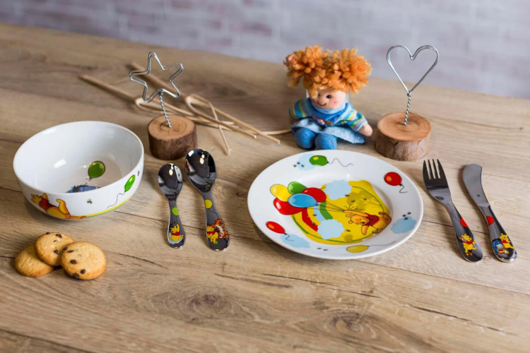Coffret repas enfant 6 pièces WMF Winnie l'Ourson inox 18/10 et porcelaine
