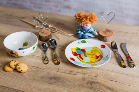 Coffret repas enfant 6 pièces WMF Winnie l'Ourson inox 18/10 et porcelaine