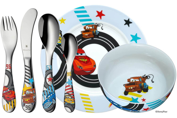 Couverts pour enfants WMF Cars inox 18/10 - Bol et assiette porcelaine