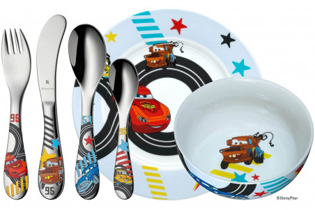Couverts pour enfants WMF Cars inox 18/10 - Bol et assiette porcelaine