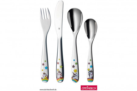 Couverts pour enfants WMF Licorne inox 18/10 - Bol et assiette en porcelaine