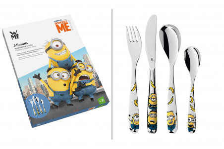 Coffret 4 couverts enfants WMF Les Minions en acier inox 18/10 Cromargan