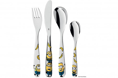 Coffret 4 couverts enfants WMF Les Minions en acier inox 18/10 Cromargan
