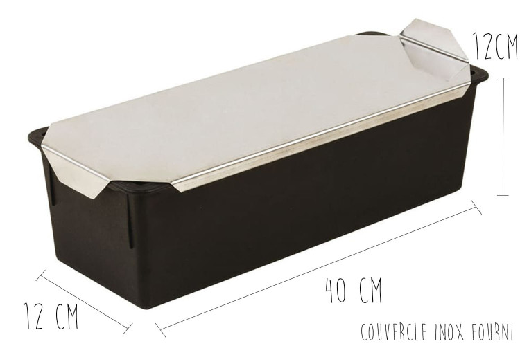 Moule à pain de mie Matfer Exoglass® Lunch avec couvercle 400 x 120 x 120 mm