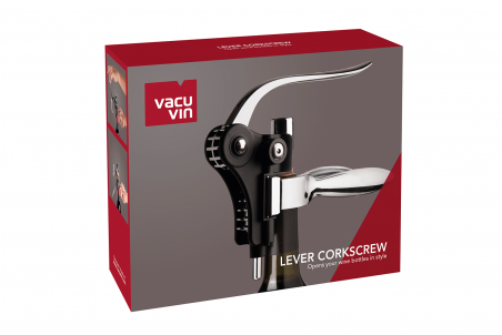 Tire-bouchon à levier Vacu Vin horizontal noir 14,5cm