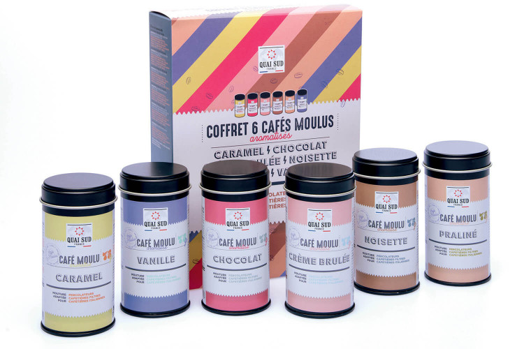 Coffret de 6 cafés moulus Quai Sud découverte aromatisés