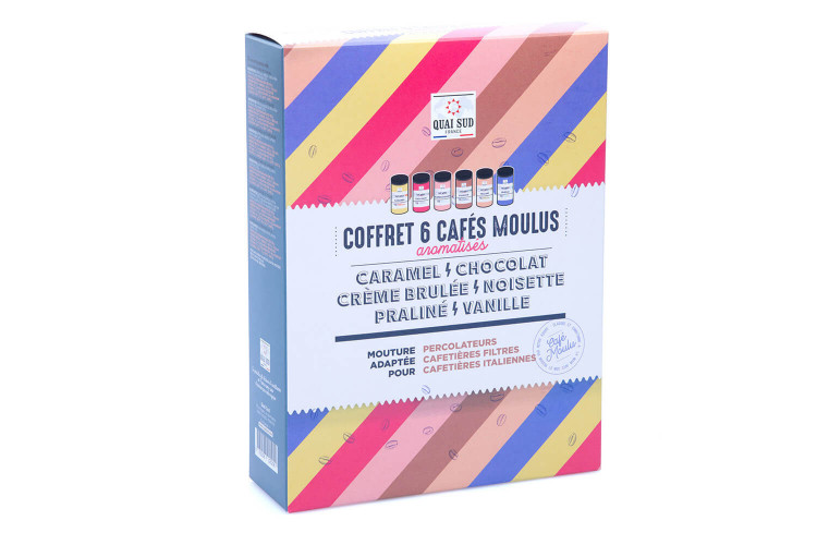 Coffret de 6 cafés moulus Quai Sud découverte aromatisés