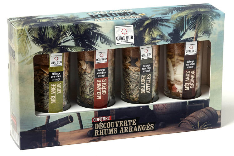 Coffret découverte Quai Sud pour rhum arrangé - 4 saveurs
