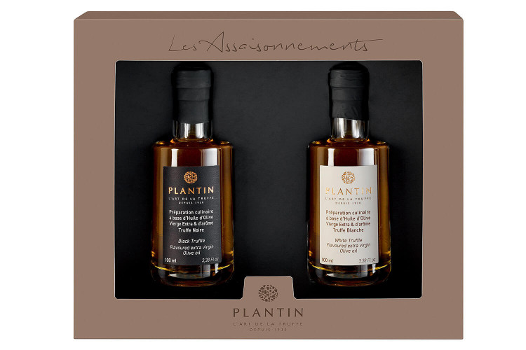 Coffret Plantin Deux huiles d'olive extra vierge : truffe blanche et truffe noire