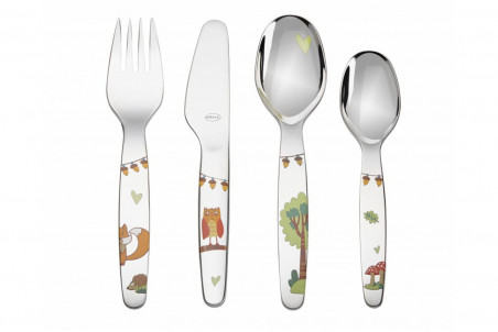 Couverts pour enfants Rösle Amis de la forêt inox 18/10 - 4 pièces