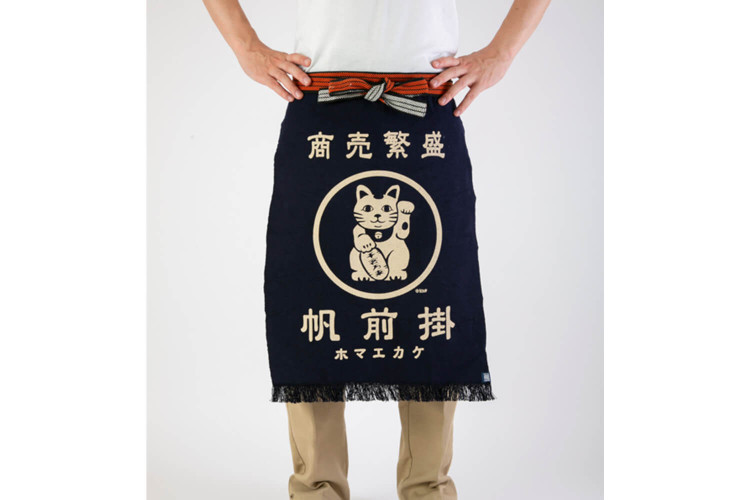 Tablier japonais Anything Maekake Lucky Cat - 67x47cm