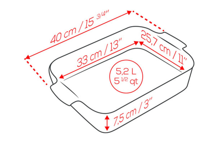 Plat à four rectangulaire Peugeot Appolia en céramique écru - 33x25cm