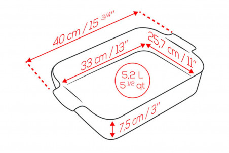 Plat à four rectangulaire Peugeot Appolia en céramique écru - 33x25cm