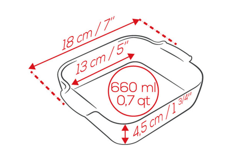 Plat à four individuel carré Peugeot Appolia en céramique écru - 13cm