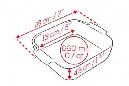 Plat à four individuel carré Peugeot Appolia en céramique écru - 13cm
