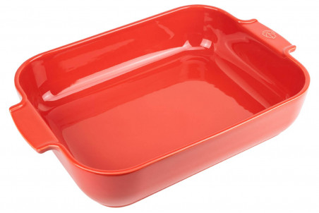 Plat à four rectangulaire Peugeot Appolia en céramique rouge - 33x25cm