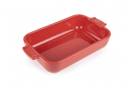 Plat à four individuel rectangulaire Peugeot Appolia en céramique rouge - 18x12cm