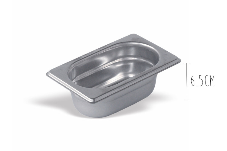 Bac gastronorme 1/9 en acier inox - 17,6x10,8cm