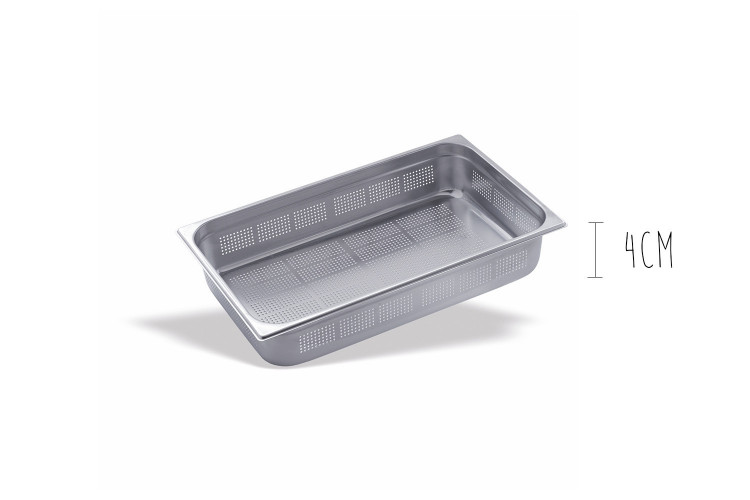Bac gastronorme perforé 1/1 en acier inox - 53x32,5cm