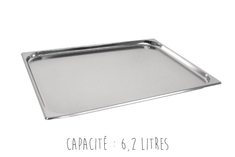 Bac gastronorme 2/1 en acier inox - 65 x 53 cm