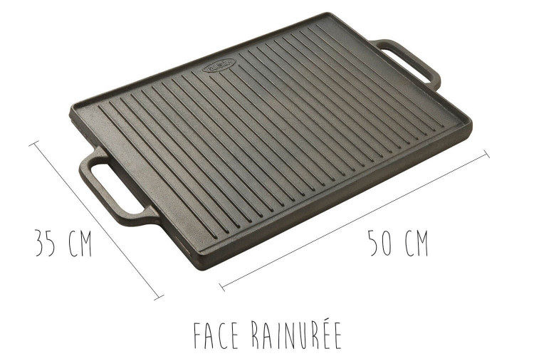 Grille/plaque de cuisson réversible SucceBuy 9,7x16,7 en fonte pré Grille/plaque de cuisson réversible SucceBuy 9,7x16,7 en fonte pré