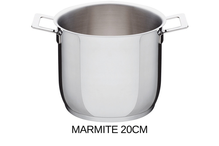 Batterie de cuisine Alessi Pots&Pans design par Jasper Morrison - 7 pièces inox 18/10