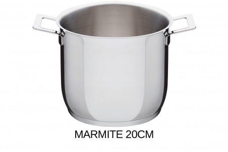 Batterie de cuisine Alessi Pots&Pans design par Jasper Morrison - 7 pièces inox 18/10