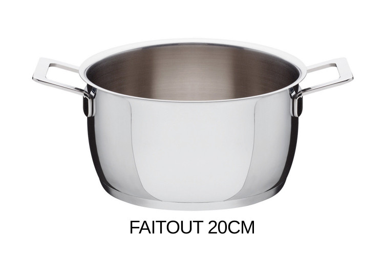 Batterie de cuisine Alessi Pots&Pans design par Jasper Morrison - 7 pièces inox 18/10